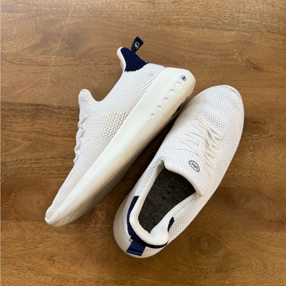 Peter Miller White and Navy Athletic Sneakers
